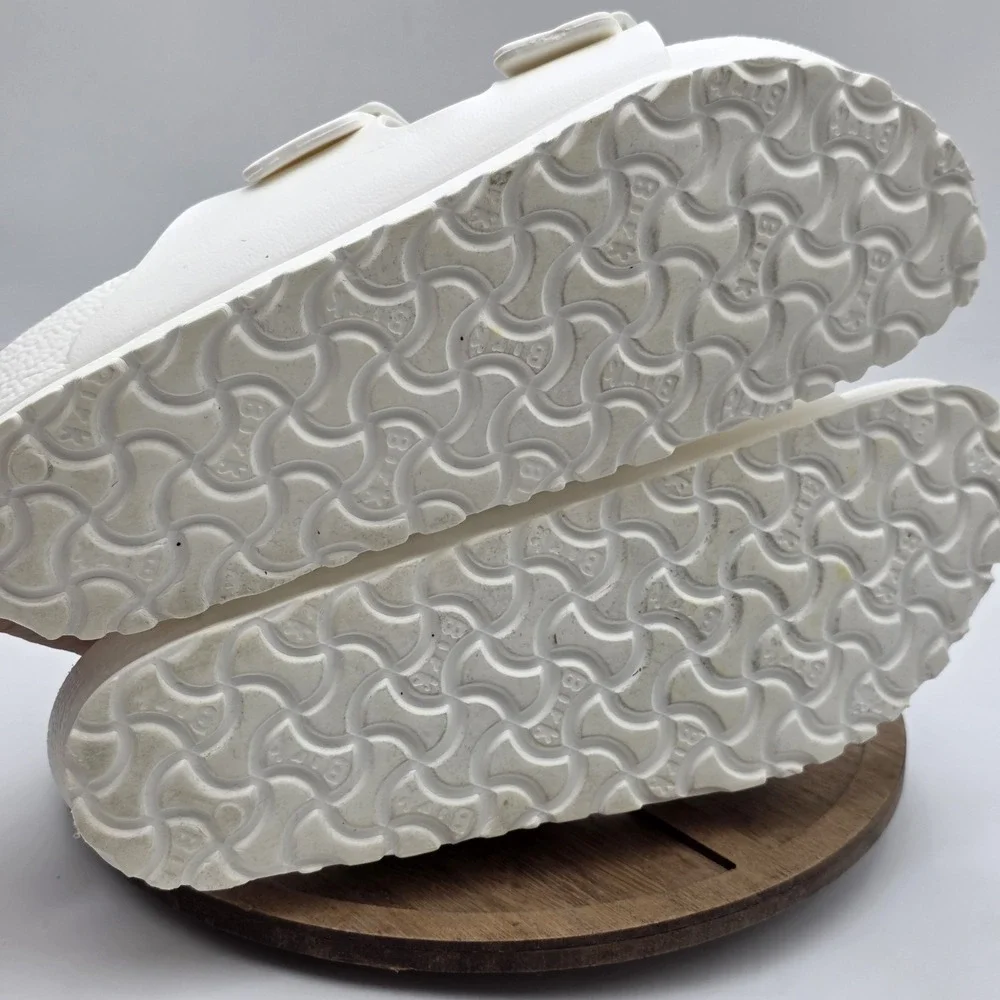 Birkenstock Arizona EVA Unisex Sandals SZ 39 L8 M6 White Double Strap Slide EUC